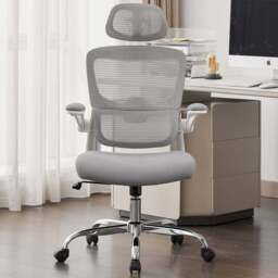 Shankar Supreme Grey and White Mesh Office Chair - Size: 119 x 66 x 64cm - Wilko - thumbnail 1