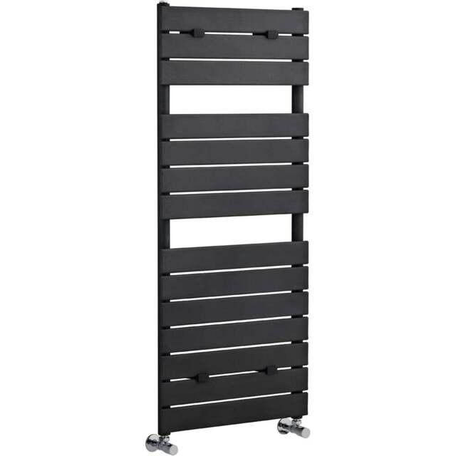 nuie Anthracite Flat Panel Heated Towel Rail 1213 x 500mm - Size: 12.13 x 5 x 1cm - Black - Wilko - image 1