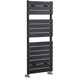 nuie Anthracite Flat Panel Heated Towel Rail 1213 x 500mm - Size: 12.13 x 5 x 1cm - Black - Wilko