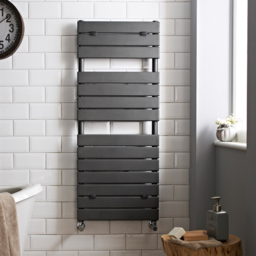 nuie Anthracite Flat Panel Heated Towel Rail 1213 x 500mm - Size: 12.13 x 5 x 1cm - Black - Wilko - thumbnail 3
