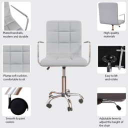 Vida Designs Calbo Grey Office Chair - Wilko - thumbnail 6