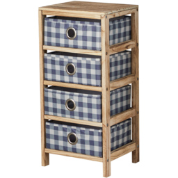 Home Source Weybourne 4 Drawer Fabric Storage Unit - Size: 63 x 30 x 25cm - Brown - Wilko - thumbnail 3