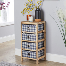 Home Source Weybourne 4 Drawer Fabric Storage Unit - Size: 63 x 30 x 25cm - Brown - Wilko - thumbnail 7
