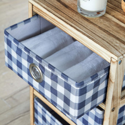 Home Source Weybourne 4 Drawer Fabric Storage Unit - Size: 63 x 30 x 25cm - Brown - Wilko - thumbnail 4