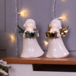 St Helens Silver Wings Ceramic Angel Tealight Holder - Size: 160 x 100 x 120cm - Wilko - thumbnail 5