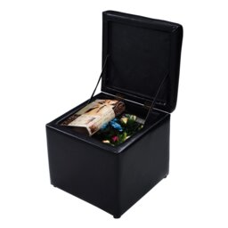 Costway Black Foldable Cube Storage Ottoman - Size: 43 x 43 x 42cm - Wilko - thumbnail 4