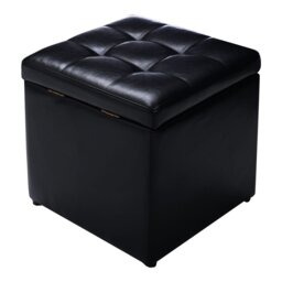 Costway Black Foldable Cube Storage Ottoman - Size: 43 x 43 x 42cm - Wilko - thumbnail 3