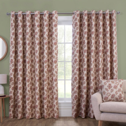 Regency Floral Jacquard Curtain Pink 137cm 168cm - Divante Finest - Wilko - thumbnail 7