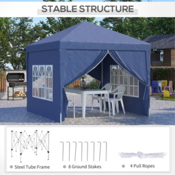 Outsunny 3 x 3m Blue Pop Up Water Resistant Camping Party Tent - Wilko - thumbnail 7