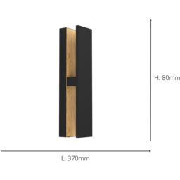EGLO Costorio LED Black and Brown Outdoor Wall Light - Size: 8 x 8 x 37cm - Wilko - thumbnail 5