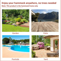 Outsunny Hammock Stand - Size: 286 x 117 x 110cm - Black - Wilko - thumbnail 7