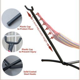 Outsunny Hammock Stand - Size: 286 x 117 x 110cm - Black - Wilko - thumbnail 5