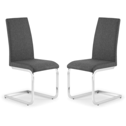 Julian Bowen Roma Set of 2 Slate Grey Cantilever Dining Chairs - Wilko - thumbnail 3