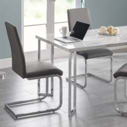 Julian Bowen Roma Set of 2 Slate Grey Cantilever Dining Chairs - Wilko