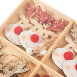 Set of 8 Hanging Reindeer Decorations - Size: 8 Pack - Wilko - thumbnail 4