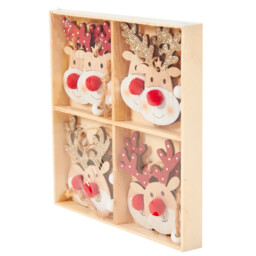 Set of 8 Hanging Reindeer Decorations - Size: 8 Pack - Wilko - thumbnail 3