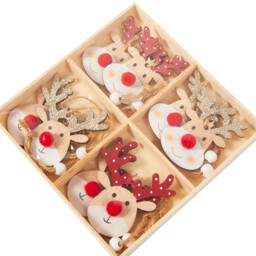 Set of 8 Hanging Reindeer Decorations - Size: 8 Pack - Wilko - thumbnail 5
