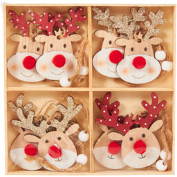 Set of 8 Hanging Reindeer Decorations - Size: 8 Pack - Wilko - thumbnail 1