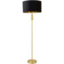 ValueLight Marissa Black Velvet Gold Inner Shade Gold Stacked Ball LED Floor Lamp - Size: 145 x 45 x 45cm - ValueLights - Wilko