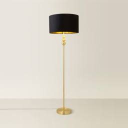 ValueLight Marissa Black Velvet Gold Inner Shade Gold Stacked Ball LED Floor Lamp - Size: 145 x 45 x 45cm - ValueLights - Wilko - thumbnail 6