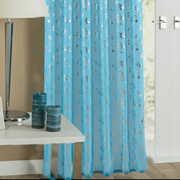 Velosso Geneva Teal Foil Flower Voile Panel 150 x 122cm - Size: W 150 x D 122cm - Blue - Wilko - thumbnail 4