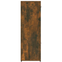 vidaXL 5 Door 4 Shelf Smoked Oak Wooden Bookcase - Size: 90 x 90 x 30cm - Brown - Wilko - thumbnail 7