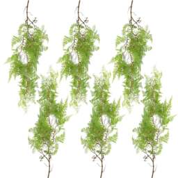 Leaf Light Green Maidenhair Fern Hanging Artificial Plant 100cm 6 Pack - Size: 100 x 30 x 2cm - Wilko - thumbnail 1