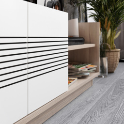 Decorotika Viano 3 Door 2 Shelf Cordoba and White TV Unit - Size: 43.1 x 167.6 x 35.3cm - Multi - Wilko - thumbnail 5