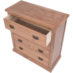 Tirolo 4 Drawer Light Brown Chest of Drawers with Brass Drop Handles - Wilko - thumbnail 5