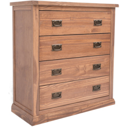 Tirolo 4 Drawer Light Brown Chest of Drawers with Brass Drop Handles - Wilko - thumbnail 3