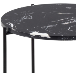 Florence Avila Black Polished Marble Stone Side Table - Brown - Furniture To Go - Wilko - thumbnail 5