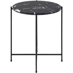 Florence Avila Black Polished Marble Stone Side Table - Brown - Furniture To Go - Wilko - thumbnail 3
