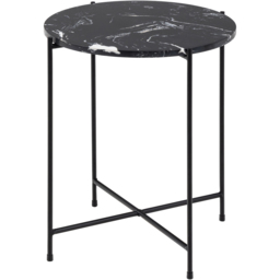 Florence Avila Black Polished Marble Stone Side Table - Brown - Furniture To Go - Wilko - thumbnail 4
