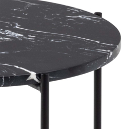 Florence Avila Black Polished Marble Stone Side Table - Brown - Furniture To Go - Wilko - thumbnail 6