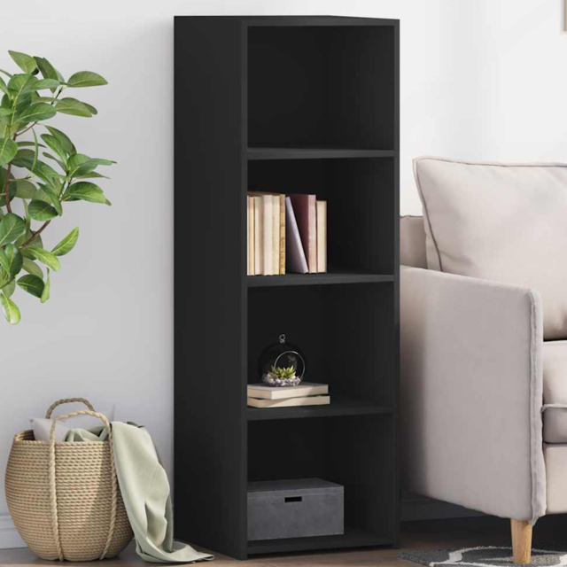 vidaXL 4 Shelf Black Highboard - Size: 124 x 40 x 41cm - Wilko - image 1