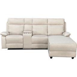 DS Living Sorento 3 Seater Cream Fabric Left Hand Chaise Corner Recliner Sofa - Wilko - thumbnail 5