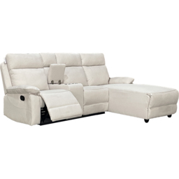 DS Living Sorento 3 Seater Cream Fabric Left Hand Chaise Corner Recliner Sofa - Wilko - thumbnail 4