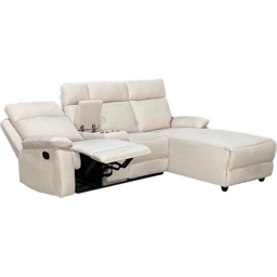 DS Living Sorento 3 Seater Cream Fabric Left Hand Chaise Corner Recliner Sofa - Wilko - thumbnail 3