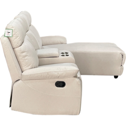 DS Living Sorento 3 Seater Cream Fabric Left Hand Chaise Corner Recliner Sofa - Wilko - thumbnail 7