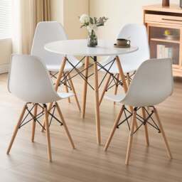 Comfy Living 4 Seater Round Dining Set White - Wilko