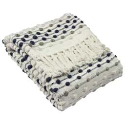furn. Dhadit Grey Stripe Throw 130 x 150cm - Size: 150 x 130cm - Wilko - thumbnail 1