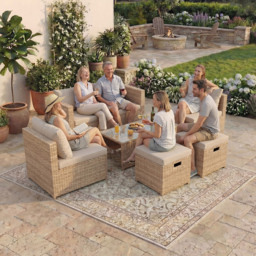 Garden Vida Islay 6 Seater Natural PE Rattan Garden Lounge Set - Wilko - thumbnail 4