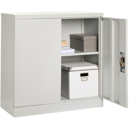MMT Furniture Designs 2 Door Grey Metal Filing Lockable Filing Cabinet - Size: 90 x 90 x 40cm - Wilko - thumbnail 7