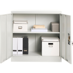 MMT Furniture Designs 2 Door Grey Metal Filing Lockable Filing Cabinet - Size: 90 x 90 x 40cm - Wilko - thumbnail 5