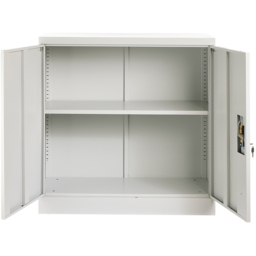 MMT Furniture Designs 2 Door Grey Metal Filing Lockable Filing Cabinet - Size: 90 x 90 x 40cm - Wilko - thumbnail 4