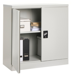 MMT Furniture Designs 2 Door Grey Metal Filing Lockable Filing Cabinet - Size: 90 x 90 x 40cm - Wilko - thumbnail 6