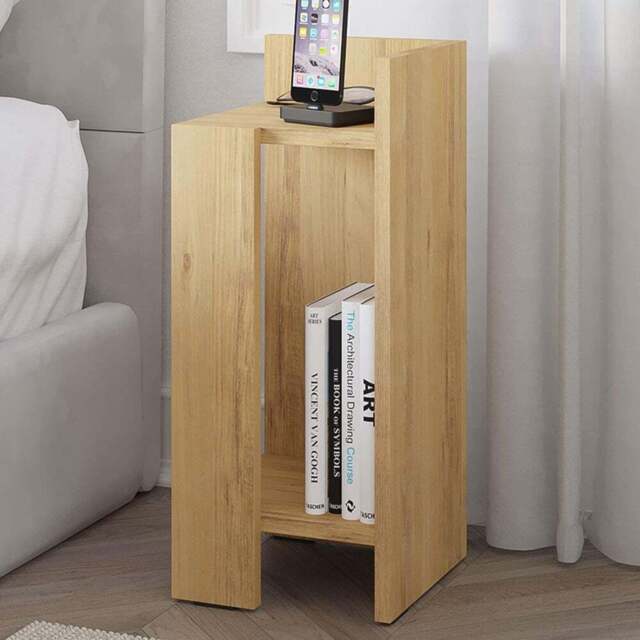 Decortie Elos Single Shelf Oak Modern Right Module Bedside Table - Cream - Wilko - image 1