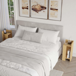 Decortie Elos Single Shelf Oak Modern Right Module Bedside Table - Cream - Wilko - thumbnail 4