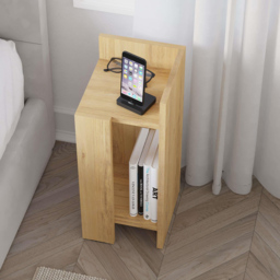 Decortie Elos Single Shelf Oak Modern Right Module Bedside Table - Cream - Wilko - thumbnail 5