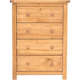 Cabinet Bits Lugo 4 Drawer Antique Wax Wood Knob Chest of Drawers - Brown - Wilko - thumbnail 3